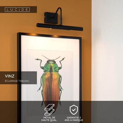 Lucide VINZ - Éclairage tableau - 2xG9 - Noir